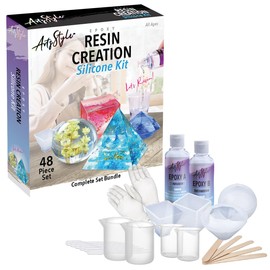 ArtzStyle Epoxy Resin Kit for Beginners & Artists – DIY Craft Kit with Resin, Moulds, Tools & Gloves – Non-Toxic, High Gloss, Fast Cure Formula – Suitable for Jewellery, Coasters, Art