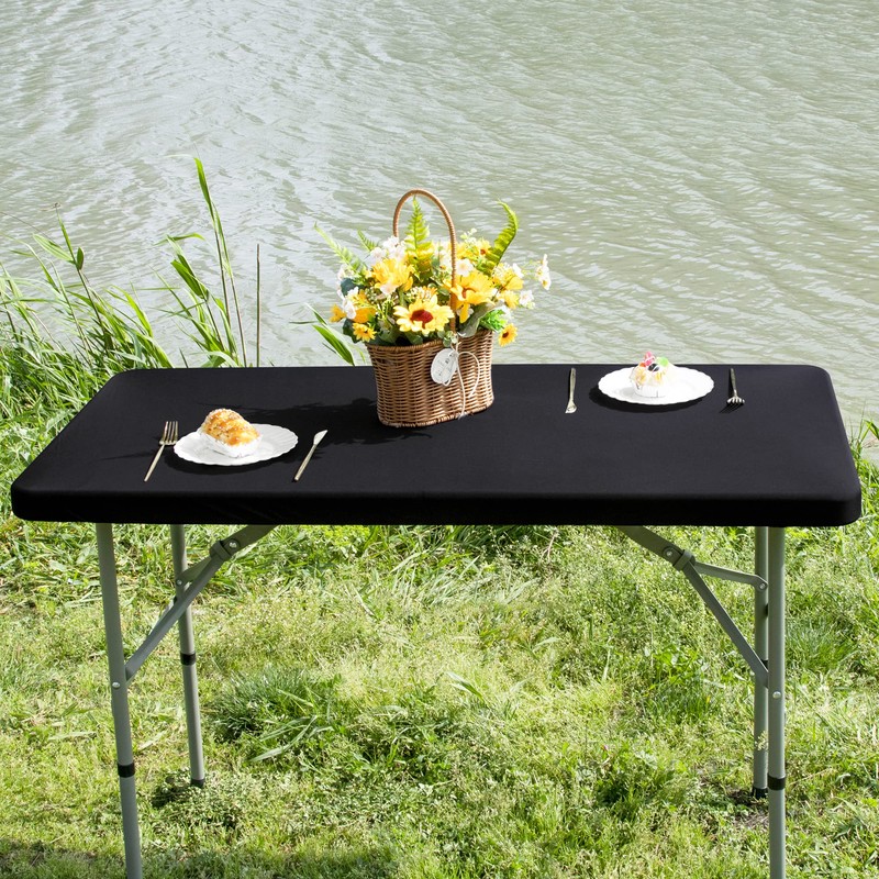 Nacuci Rectangle 4ft Fitted Table Cover Elastic Tablecloth 4ft Stretch