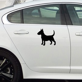 ANGDEST Bull Terrier Silhouette (Black) (Set of 2) Premium Waterproof Vinyl Decal Stickers for Laptop Phone Accessory Helmet Car Window Bumper Mug Tuber Cup Door Wall Decoration