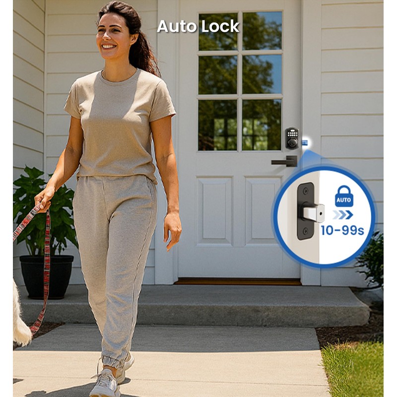 Veise Fingerprint Door Lock, Keyless Entry, Auto Lock, Electronic Keypad