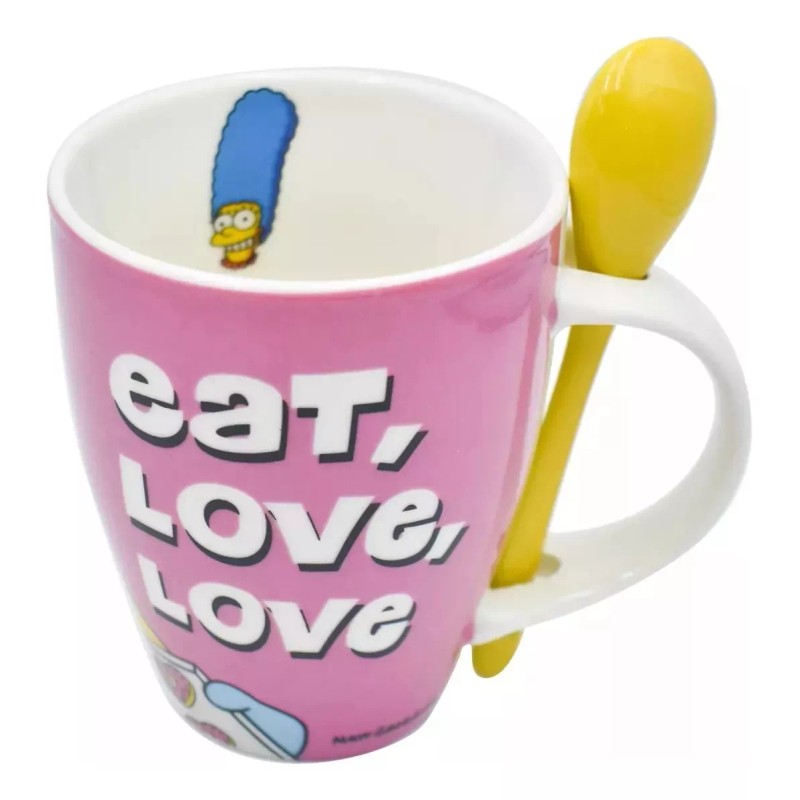 Fun Kids Dúo Tazas Cerámica Homero Marge Simpson Cuchara 310ml