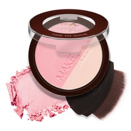MAKEHEAL GLOW-C VOLUME CONTOUR Blendable blush palette, shimmering powder, built-in brush applicator [03 MILK LAVENDER] 10g 0.35 Oz