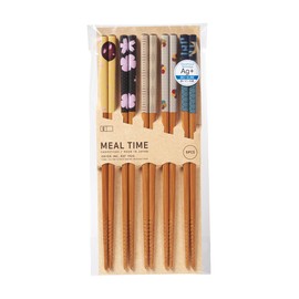 Ishida 67053-1 67053-1 Chopsticks for Guests Silver Ion Antibacterial Susu Bamboo Wind Incense Set of 5 Pairs 22.5 cm