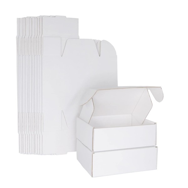White Corrugated Cardboard Shipping Boxes, 150x100x50mm (6"x4"x2") Small Parcel Boxes,