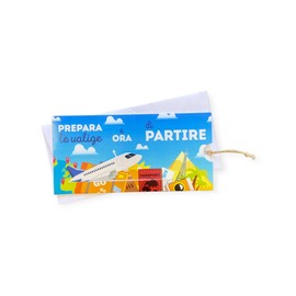 LINA OFFICINE GRAFICHE CREATIVE Grußkarte Geschenk Reise Flugzeug Geldhalter Original Karte