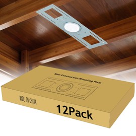 CycevSun 12 Pack New Construction Rough in Plate Pre Mounting Bracket for 3 / 4 /6 inch Recessed Wafer LED, 26 Inch Length, Shallow Downlight Housing, Galvanized Metal Sheet
