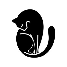 Bargain Max Decals Cat Silhouette Decal Notebook Car Laptop 5.5" (Black)