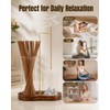 2-in-1 Walnut Wood Glass Incense Holder for Sticks, Anti-Ash Flying