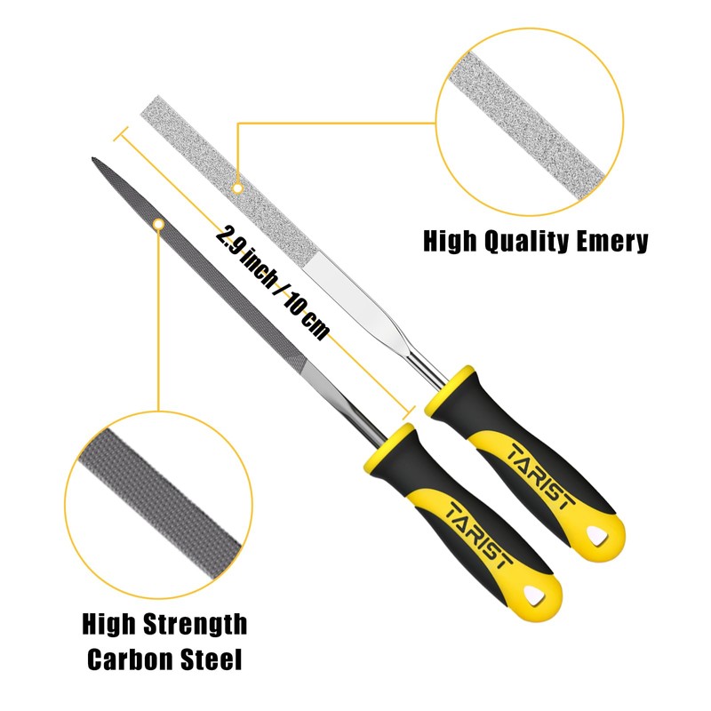 TARIST 12本組 ヤスリセット 収納袋付き 鉄工ヤスリ ダイヤモンドヤスリ 平 丸 半丸 三角