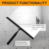 Black Stainless Steel Shower Squeegee, Squeegee Shower with 1 Metal