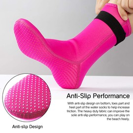HINATAA 3mm Neoprene Wetsuit Socks,Thermal Wetsuit Socks, Quick-Drying Non-Slip Diving Socks Boots for Men Women (UK, Alpha, L, Regular, Regular, Rose)