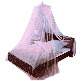 Just Relax Mosquito NET, Elegant Bed Canopy Set Including Full Hanging Kit, Ideal for Indoors or Outdoors, Intended for a for Covering Beds, Cribs, Hammocks (Pink, Twin/Full)