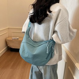 GSenhui Crescent Bag for Women Half Moon Bag Nylon Dumpling Bag Sling Crossbody Bag for Travel Multi Pockets Crescent Cross Body Bag Women Side Bag Hobo Shoulder Bag