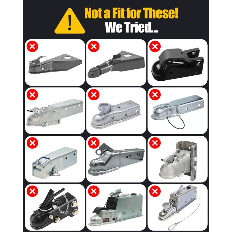 NUOVEPE Heavy Duty Anti Theft Trailer Lock, Universal Fit 1-7/8",