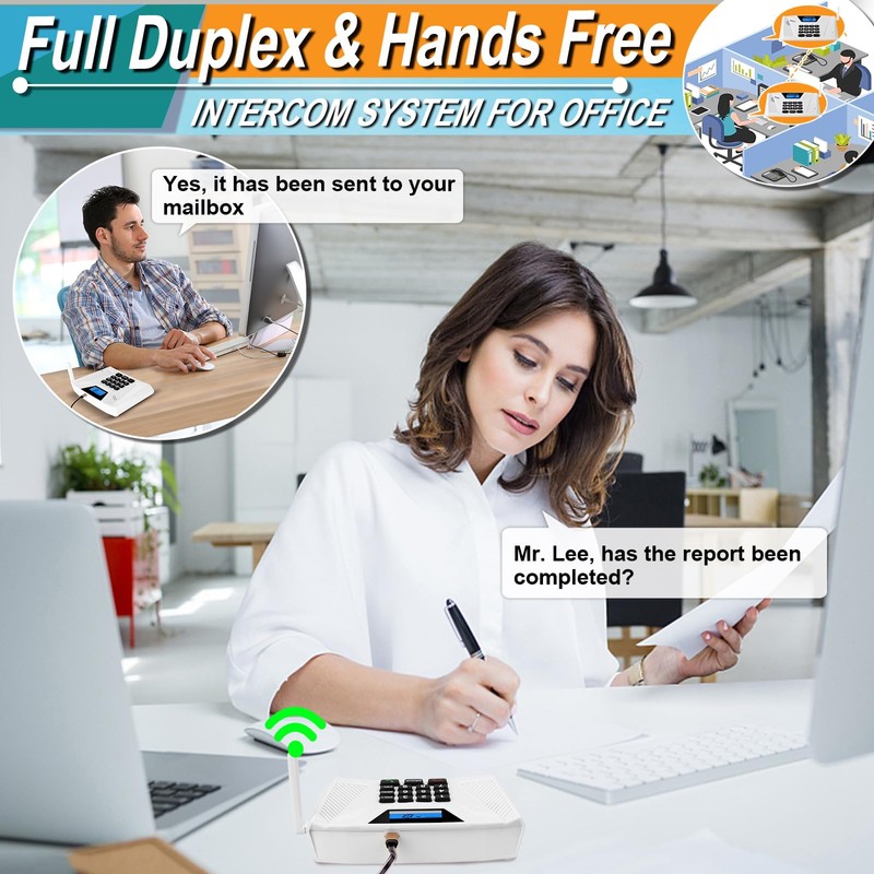 SANZUCO Intercoms Wireless for Home Upgraded, Hands Free Intercom 5300ft,
