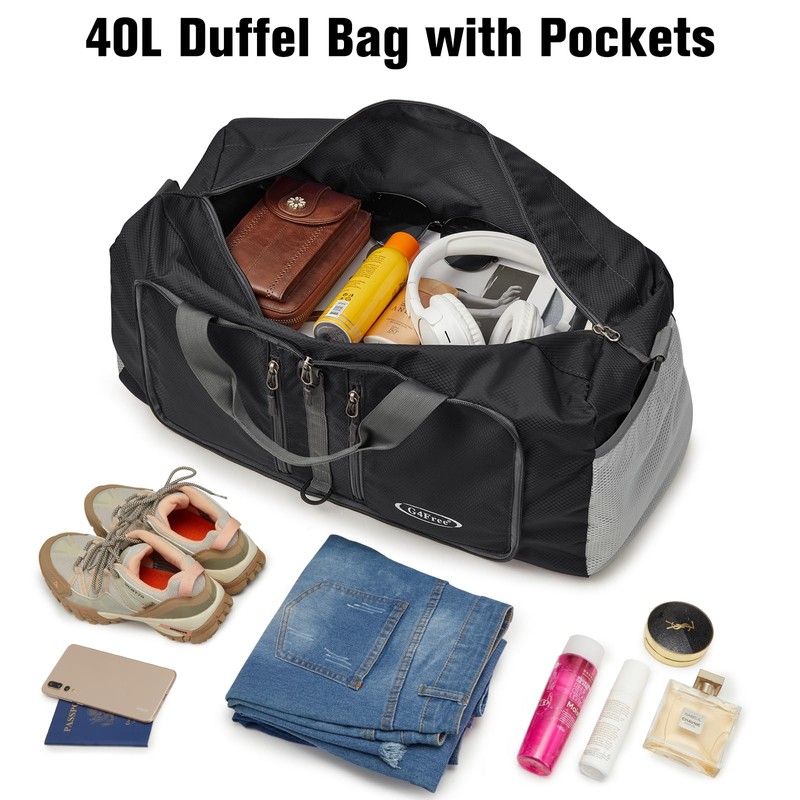 G4Free 40L/65L Foldable Duffel Bag, Water-Repellent Travel Backpack, Lightweight Carry