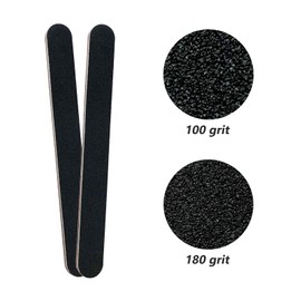Paquete de 60 limas de uñas, color negro, grano 100/180, lima de uñas de doble cara, herramienta de manicura profesional reutilizable para el hogar y el salón