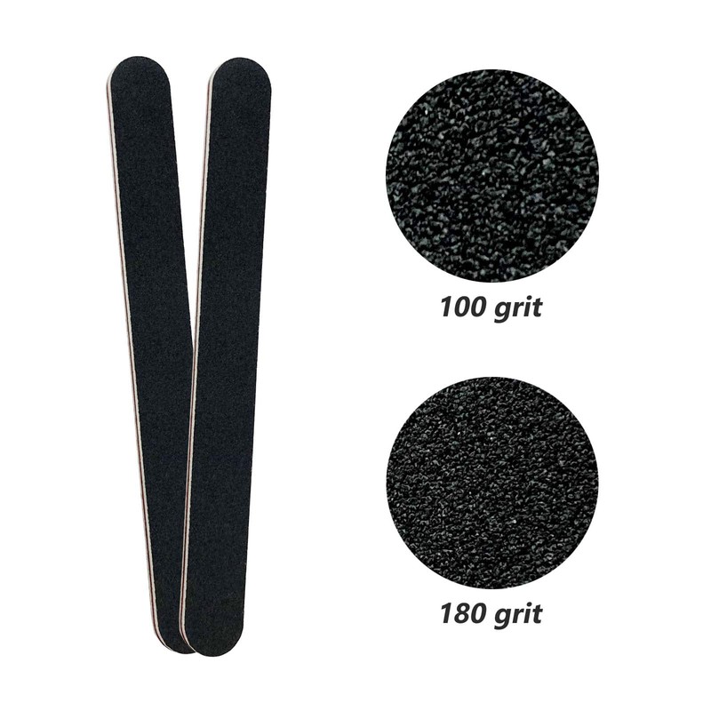 Paquete de 60 limas de uñas, color negro, grano 100/180,