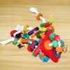 Bebochoi Parrot Toy Hanging Toy, Colourful Wooden Block Chewing Parrot