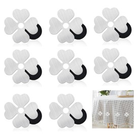 Ruikdly Pack of 8 Tablecloth Weights Magnetic Tablecloths Weights Outdoor 55 g Tablecloth Weight Extra Heavy Tablecloths Weight for Tablecloths, Curtains, Shower Curtains, Refrigerators (Four Leaf