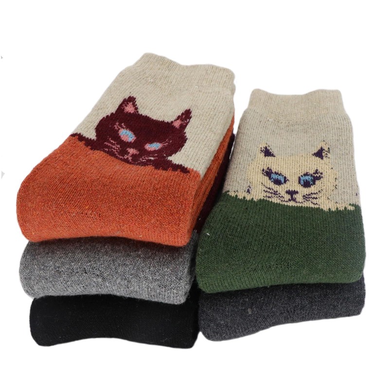 YZKKE 5Pack Womens Warm Wool Soft Cozy Crew Socks Cute