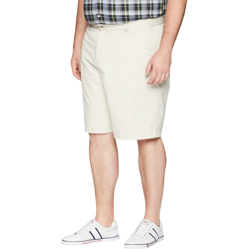 Nautica Mens Cotton Twill Flat Front Chino Shorts, Nautica stone,