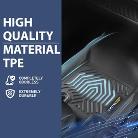 PIT66 Floor Mats Set Compatible with 2013-2023 Toyota 4Runner / Fit 2014-2023 LX GX460 (Heavy Duty) TPE 3-Piece Premium,Black All Weather Floor Liners Mats Interior Accessories