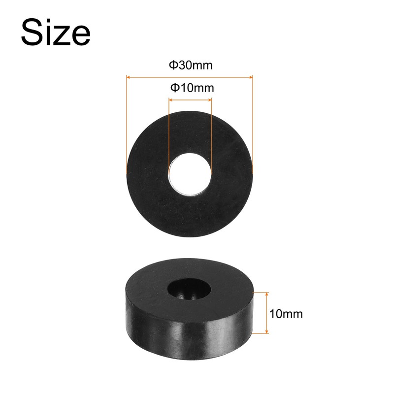 QUARKZMAN Pack of 8 Rubber Spacers, 30 mm Outer Diameter,