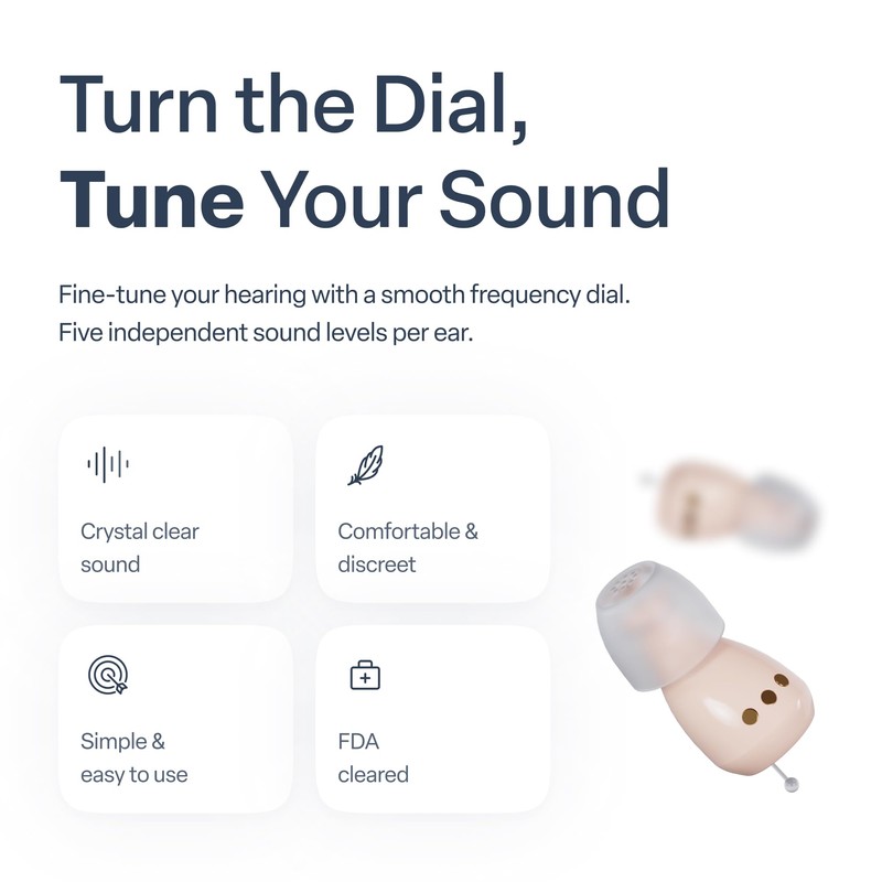 Audien Atom One OTC Hearing Aids - Wireless, Rechargeable, and