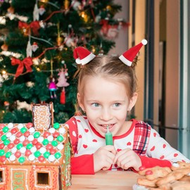 MELLIEX Pack of 10 Christmas Hair Clips, Mini Christmas Hat Hair Clips Red Santa Hat Hair Accessories Christmas Hair Clips for Girls Women (Style #3)