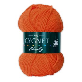 Cygnet Chunky Knitting Yarn/Wool - 100g Chunky Knit Ball (Orange - 632)