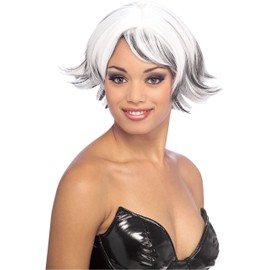 Gothic Venturous Wig, Wig White & Black Women Short