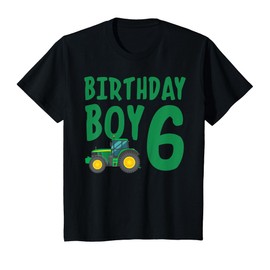 6th Birthday Farm Tractor Six Years Old Birthday Gift T-Shirt