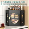 TQQDCI Corner Bread Box for Kitchen Countertop, Large Wooden Bread