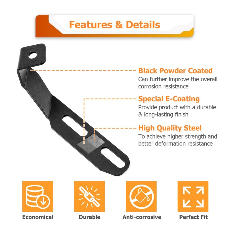 WeiSen Hood Hinge Ditch Light Mount Bracket for Auxiliary Offroad