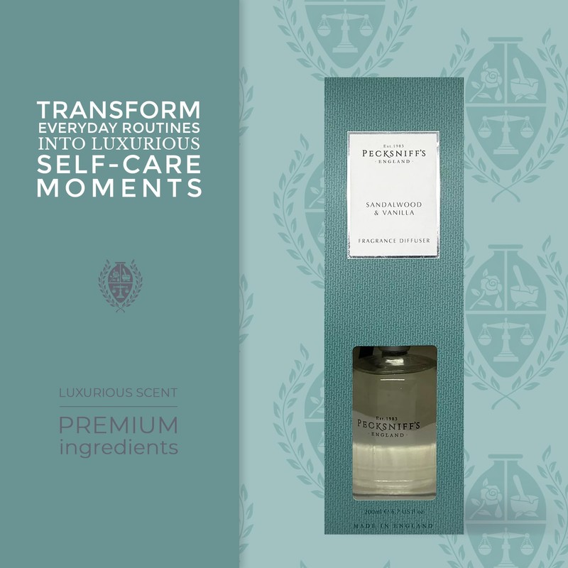 Pecksniff's Sandalwood & Vanilla Diffuser | 200 ml/6.76 Fl Oz