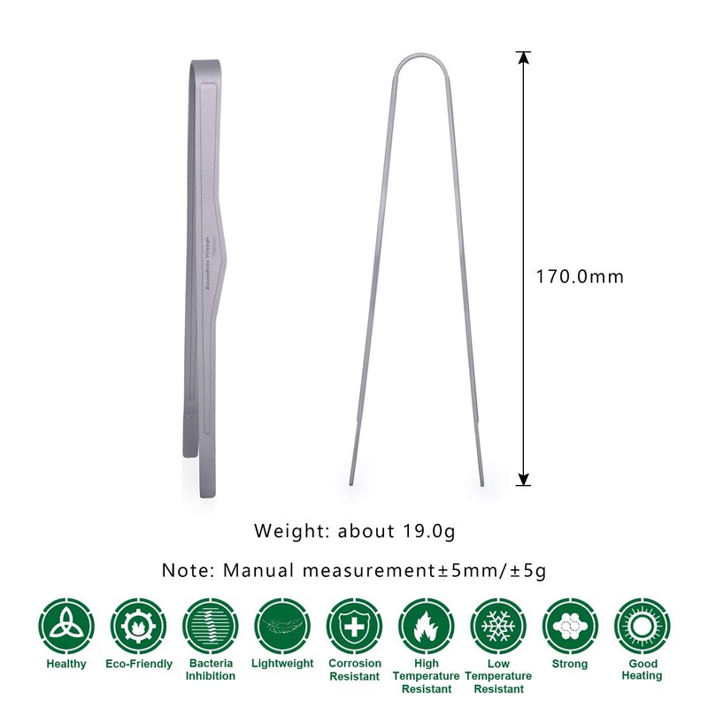 Boundless Voyage Titanium Clip Multi-Purpose Tea Cup Food BBQ Tweezer
