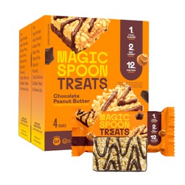 MAGIC SPOON Treats - High Protein, Low Carb, Keto Friendly, Low Sugar, Gluten Free, Crispy Protein Bar Cereal Bar, On-The-Go Healthy Snack (Chocolate PB, 8 Bars)