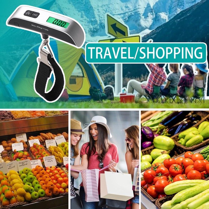 GeeRic Digital Luggage Scale, Suitcase Handheld Weight Scale, Max 50Kg/110Lb