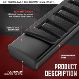 DNA MOTORING 6.75" Flat Running Boards Side Step Bars Compatible with 2007-2018 Chevy Silverado GMC Sierra 1500 3500HD / 2007-2019 2500 HD Extended Cab, Black, STEPB-A-0093