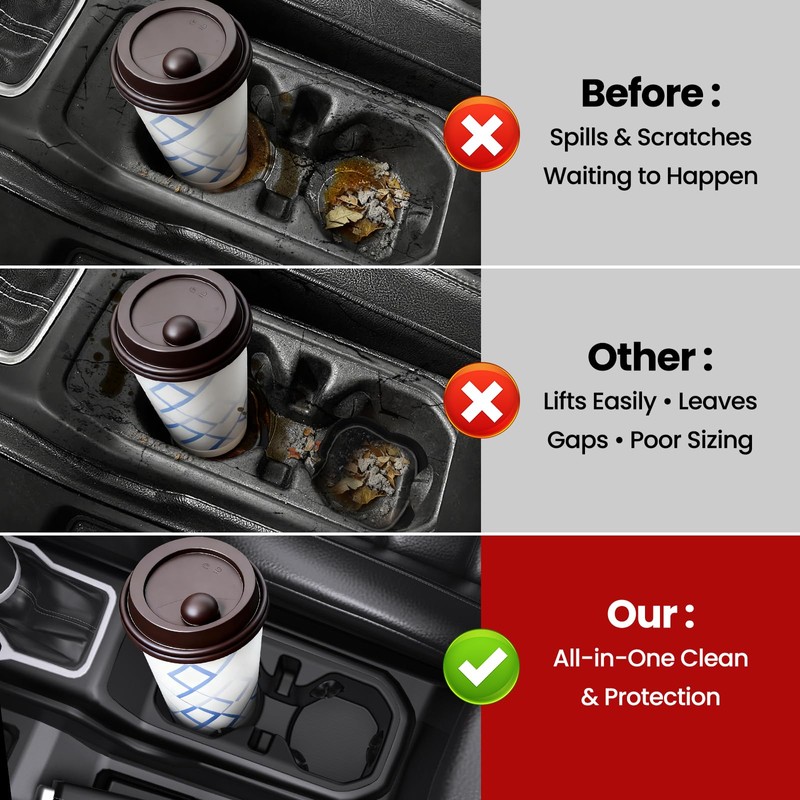 Cup Holder Insert Coaster Fit for Jeep Wrangler & Gladiator