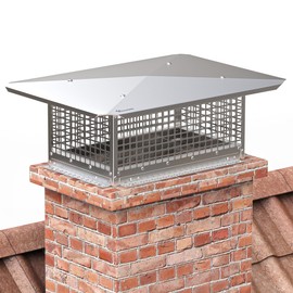 YITAHOME Chimney Cap, 13" x 21" Chimney Cover for Outside, 304 Stainless Steel Fireplace Chimney Caps with Adjustable Metal Strips, Screws & Gloves