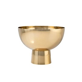Serene Spaces Living - Cuenco decorativo grande con pedestal dorado: elegante cuenco de metal para decoración del hogar, bodas, fiestas, 7 pulgadas de diámetro, 5.5 pulgadas de alto