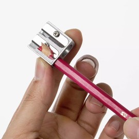 Pack of 4 Pencil Sharpeners - 4 x Traditional Double Hole Sharpeners Grey - by Pen Plus (PP1011)