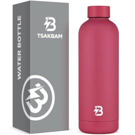 Insulated Water Bottle with Lid, 25 oz Reusable Leak-Proof Metal Stainless Steel Water Bottles for Travel, Sports, Gym, Outdoor (Brick Red)