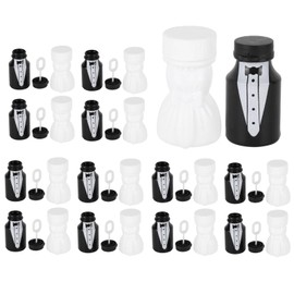 26 Pieces Wedding Bubble Bottles, Mini Bubble Bottles in Black and White, Bubble Party Bottle for Wedding, Engagement, Valentine's Day