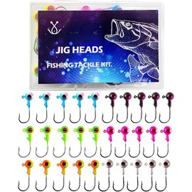 Round Crappie Jig Heads for Fishing,Fishing Lures Ball Heads,30 Swimbait Jig Heads for Bass Trout Walleye Striper Freshwater Saltwater 1/16oz 1/8oz 3/16oz - Color: 1/16oz