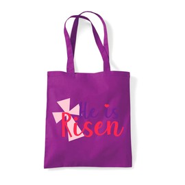 Miammo He is risen Easter statement [EASTBC] tote shopping bag - Magenta