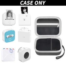 ANKHOH Label Maker Case for Memoking T02 / Phomemo M02 / M02S / M02 Pro / Q30S / Ponek Mini Pocket Printer, Portable Sticker Printer Storage Holder Organiser Bag Paper & USB Cables, Box Only (Black)