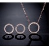ZARD Infinity Hoop Open Circle Earrings and Necklace Set CZ